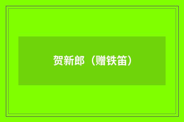 贺新郎（赠铁笛）