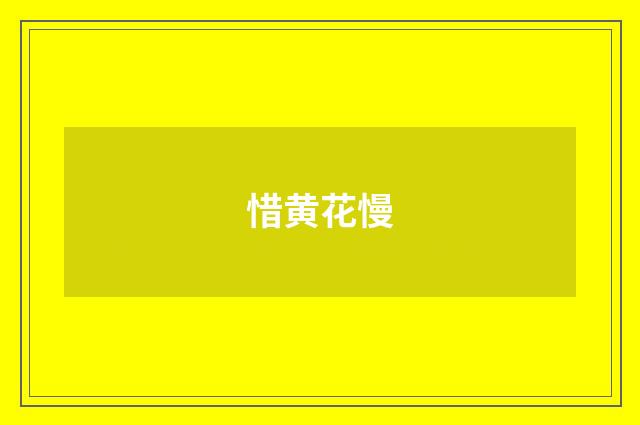 惜黄花慢