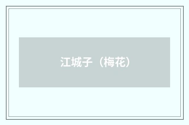 江城子（梅花）