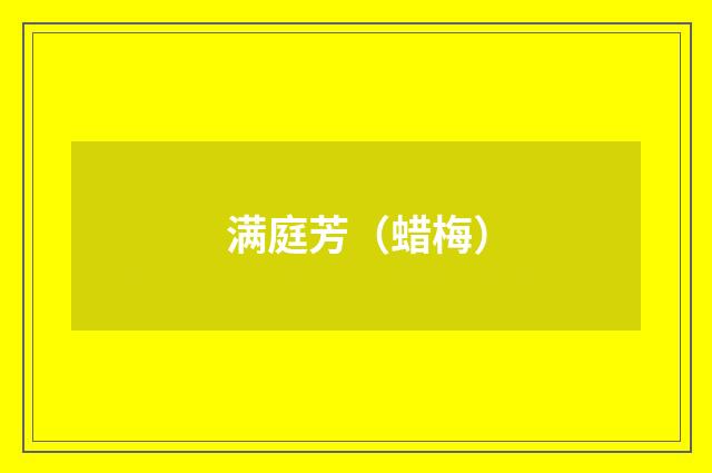 满庭芳（蜡梅）