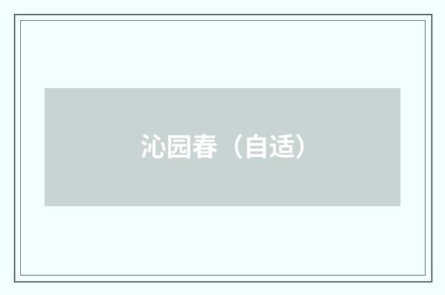 沁园春（自适）