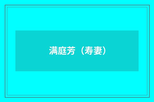 满庭芳（寿妻）