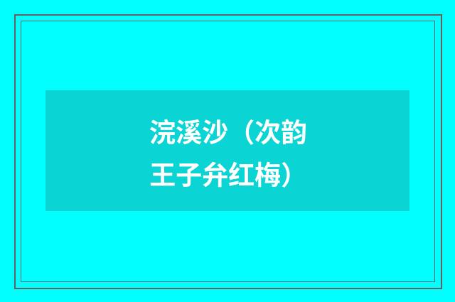 浣溪沙（次韵王子弁红梅）