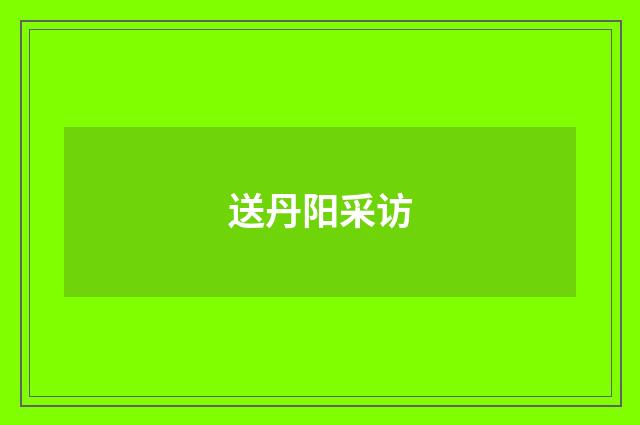 送丹阳采访