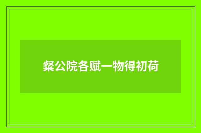 粲公院各赋一物得初荷