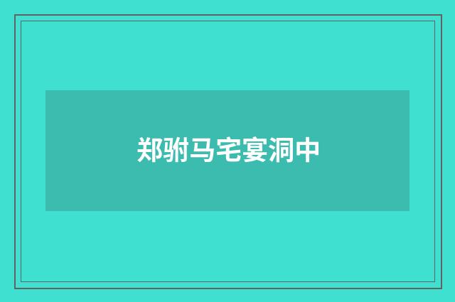 郑驸马宅宴洞中
