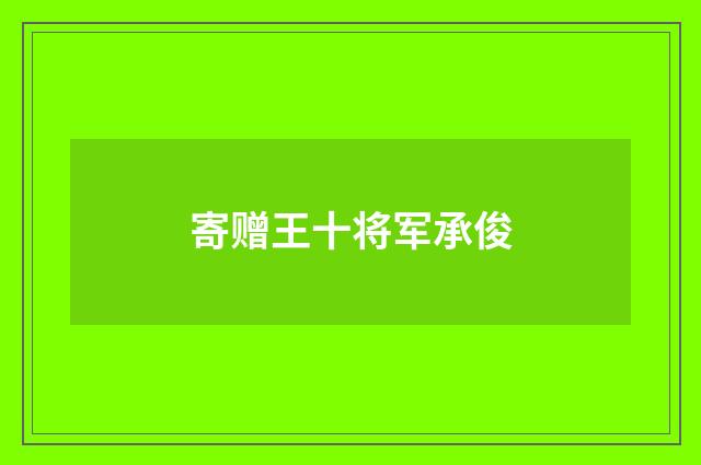 寄赠王十将军承俊