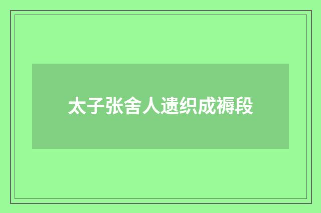太子张舍人遗织成褥段