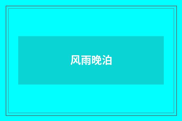 风雨晚泊