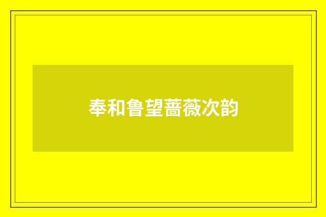 奉和鲁望蔷薇次韵