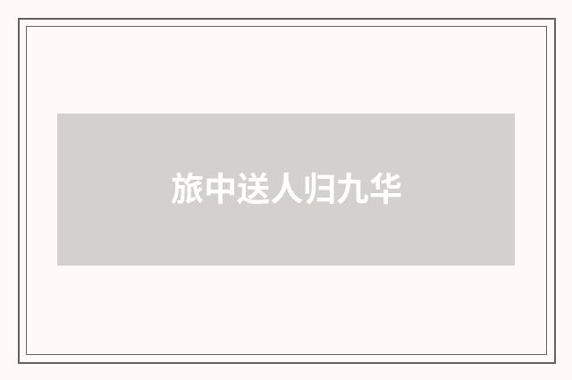 旅中送人归九华