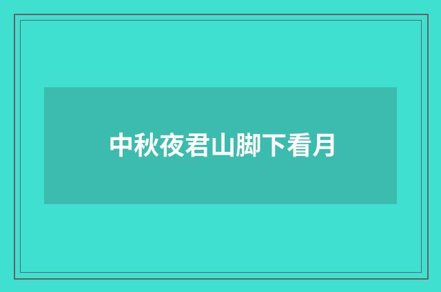 中秋夜君山脚下看月