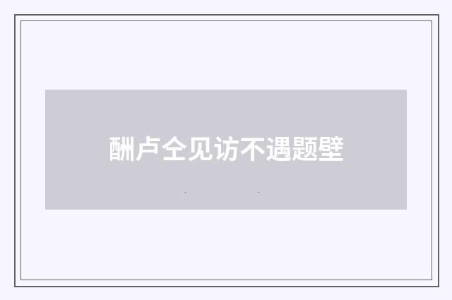 酬卢仝见访不遇题壁