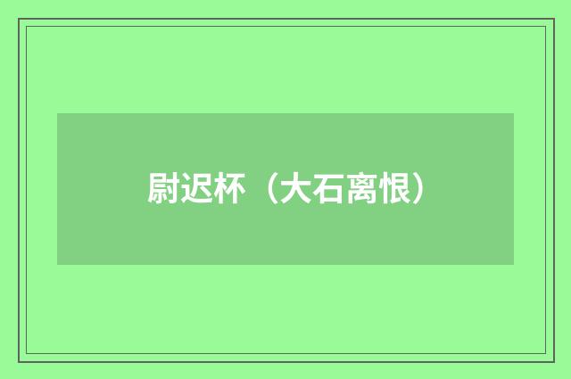 尉迟杯（大石离恨）