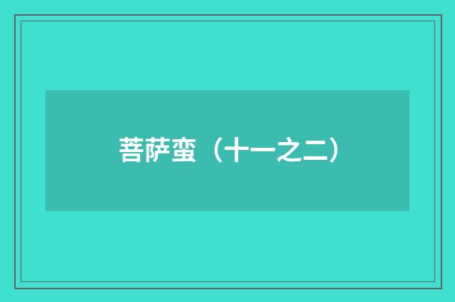 菩萨蛮(十一之二)