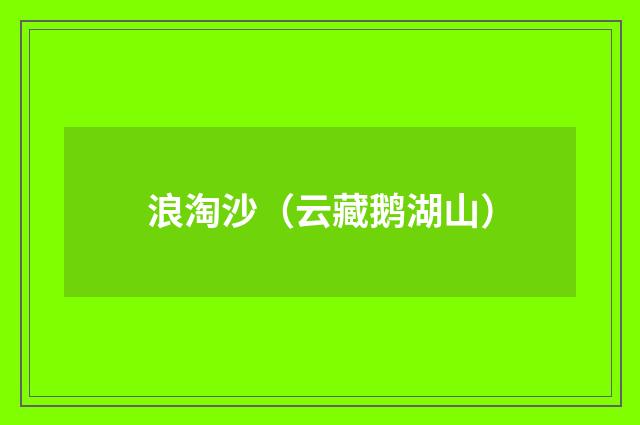 浪淘沙（云藏鹅湖山）