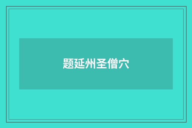 题延州圣僧穴