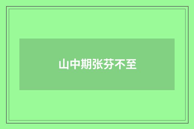 山中期张芬不至
