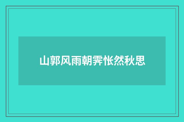 山郭风雨朝霁怅然秋思