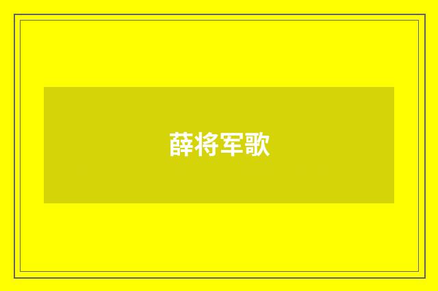 薛将军歌