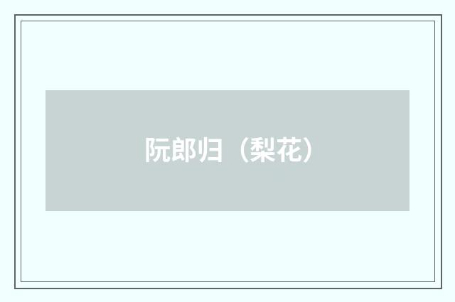 阮郎归（梨花）