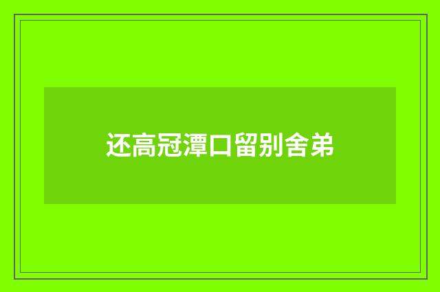 还高冠潭口留别舍弟