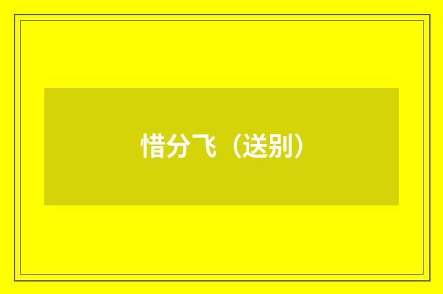 惜分飞（送别）