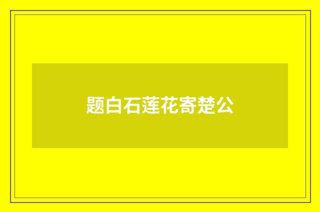 题白石莲花寄楚公