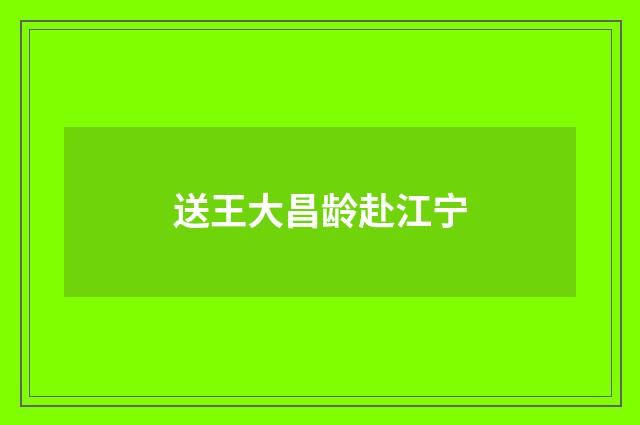 送王大昌龄赴江宁