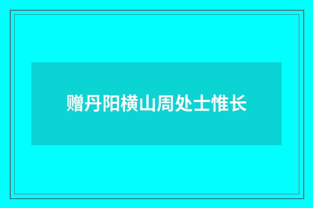 赠丹阳横山周处士惟长