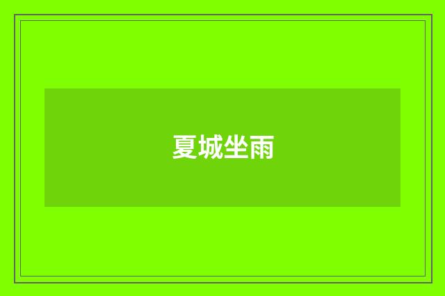 夏城坐雨