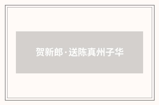贺新郎·送陈真州子华