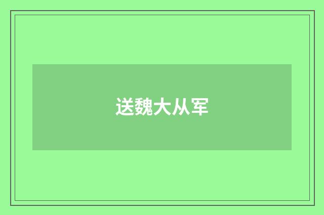 送魏大从军