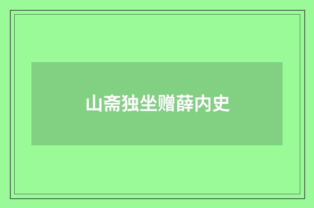 山斋独坐赠薛内史