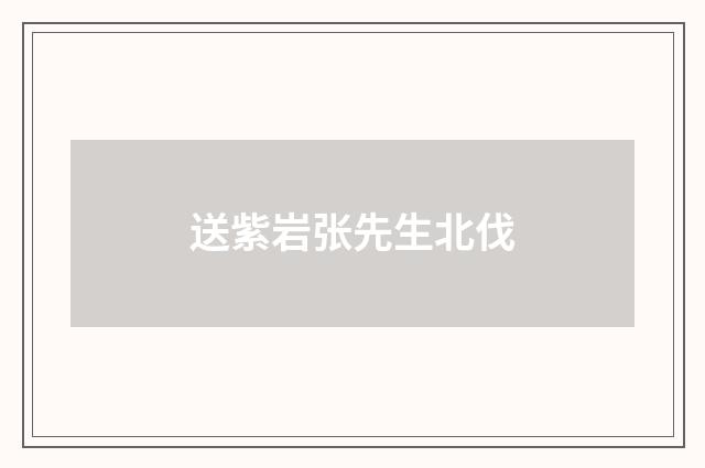 送紫岩张先生北伐