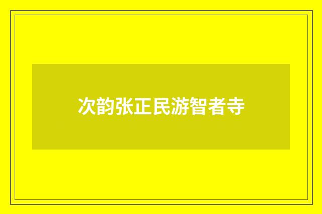 次韵张正民游智者寺
