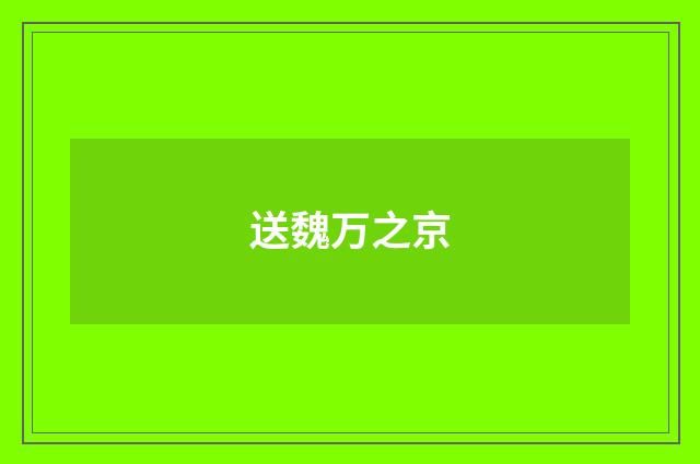 送魏万之京