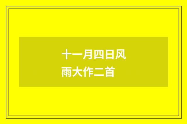 十一月四日风雨大作二首