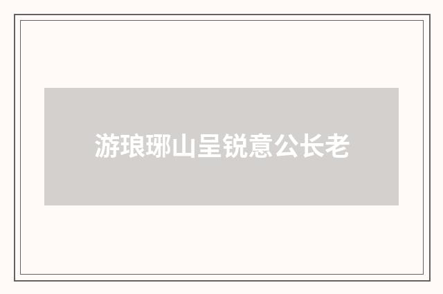 游琅琊山呈锐意公长老
