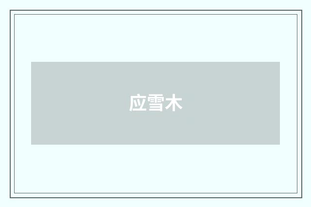 应雪木