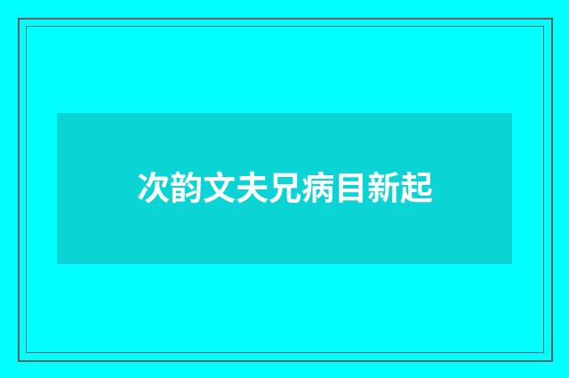 次韵文夫兄病目新起