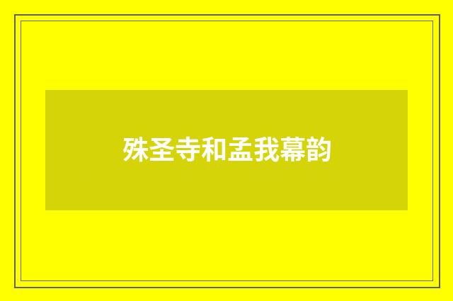殊圣寺和孟我幕韵
