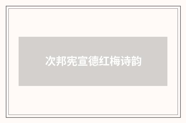 次邦宪宣德红梅诗韵