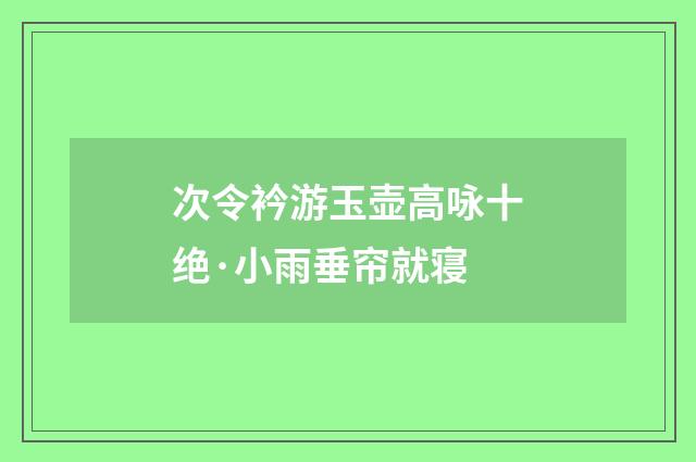 次令衿游玉壶高咏十绝·小雨垂帘就寝