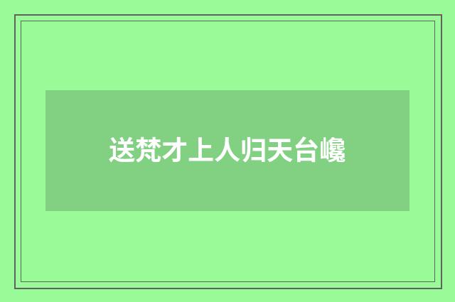 送梵才上人归天台巉