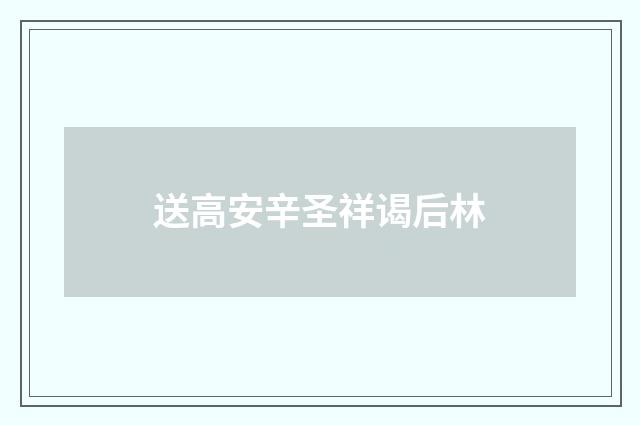 送高安辛圣祥谒后林