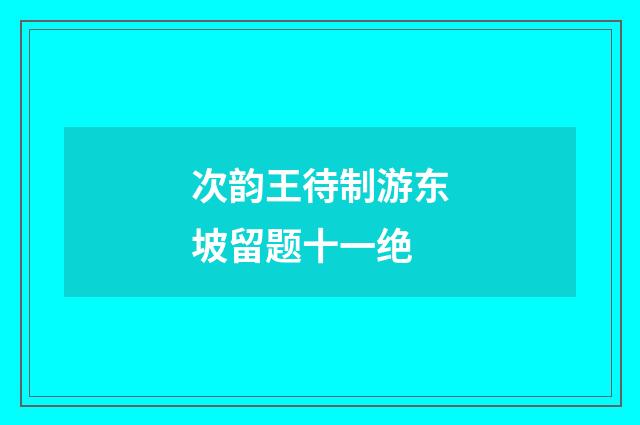 次韵王待制游东坡留题十一绝