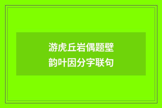 游虎丘岩偶题壁韵叶因分字联句