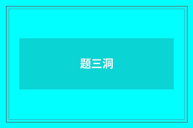 题三洞