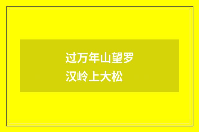 过万年山望罗汉岭上大松